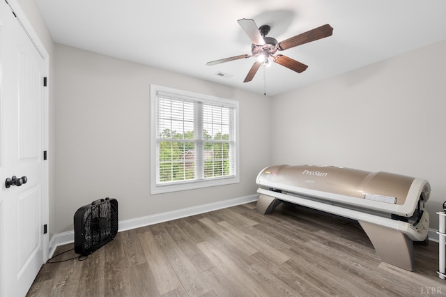 314 Cooper Way, Evington, VA 24550 - bedroom with wood finished floors, baseboards, and ceiling fan