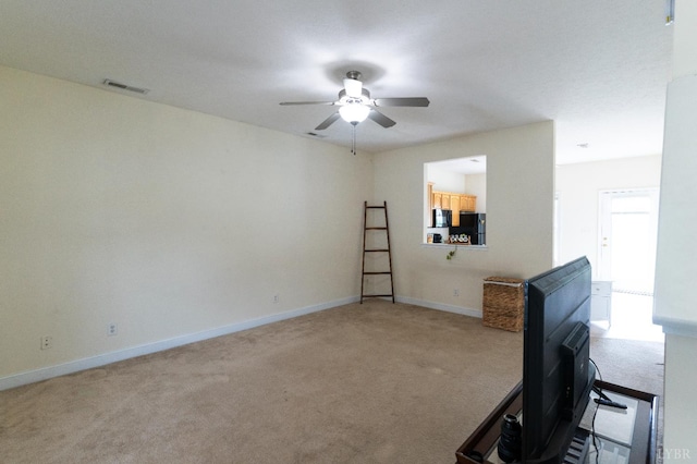 1600 Wards Ferry Rd Unit 204, Lynchburg, VA 24502 - empty room with light carpet, ceiling fan, and baseboards