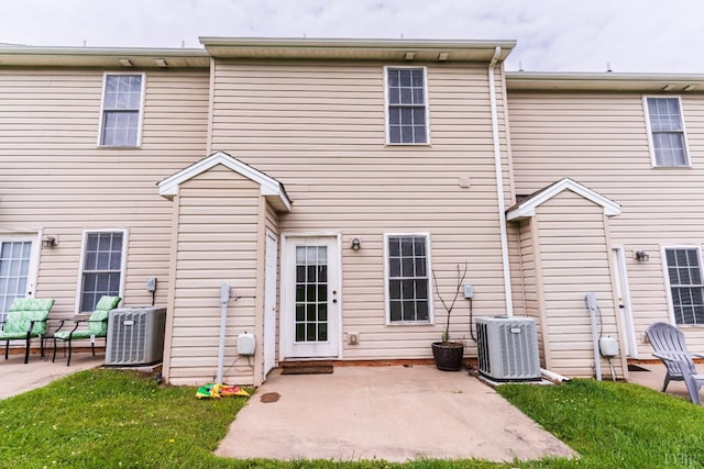 1600 Wards Ferry Rd Unit 204, Lynchburg, VA 24502 - rear view of house with central AC unit, a patio, and a yard