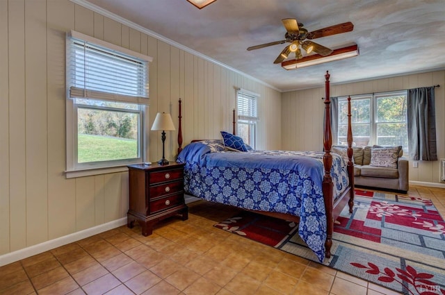 450 Holyfield Ln, Moneta, VA 24121 - bedroom featuring multiple windows, ornamental molding, and light tile patterned floors