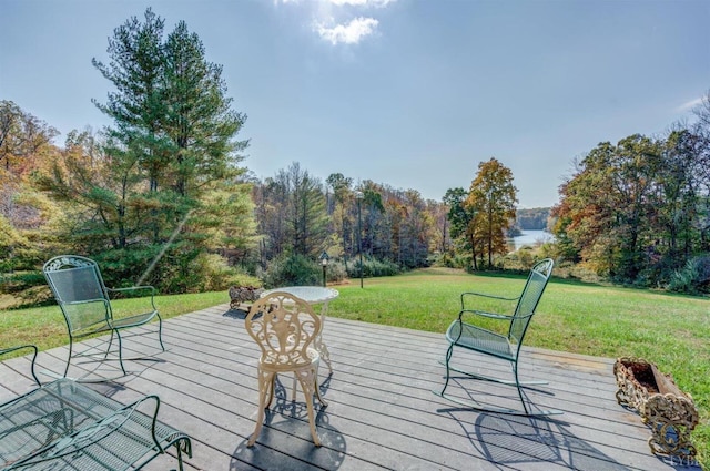 450 Holyfield Ln, Moneta, VA 24121 - wooden terrace featuring a lawn