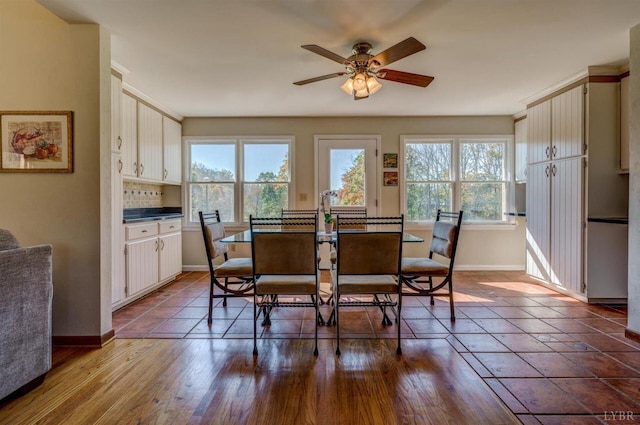 450 Holyfield Ln, Moneta, VA 24121 - dining area with plenty of natural light and a ceiling fan