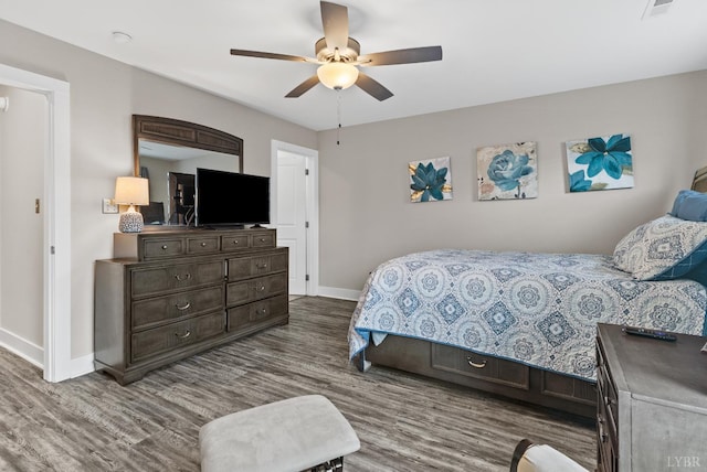 19 Cuddington Ln, Lynchburg, VA 24501 - bedroom with baseboards, wood finished floors, and ceiling fan