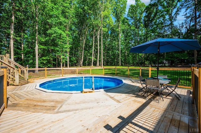 134 Woodmont Ln, Forest, VA 24551 - view of pool featuring a wooden deck