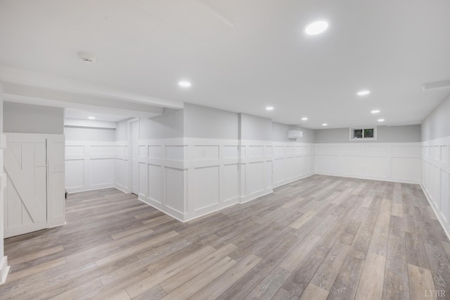 5822 Apache Ln, Lynchburg, VA 24503 - unfurnished room featuring a decorative wall, light wood-style floors, a wainscoted wall, a smoke detector, and recessed lighting