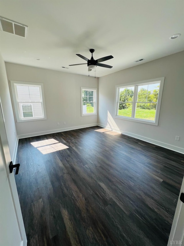 82 Lockridge Ln, Lynchburg, VA 24502 - spare room with baseboards, dark wood finished floors, and ceiling fan