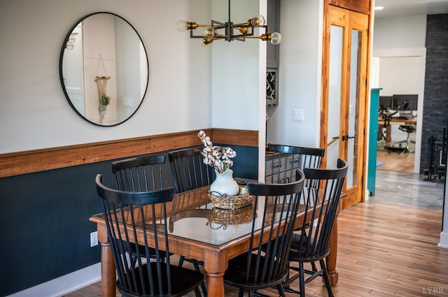 929 Poor House Farm Rd, Amherst, VA 24521 - dining room with wood finished floors and a chandelier