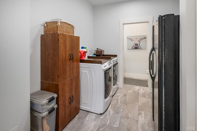 929 Poor House Farm Rd, Amherst, VA 24521 - washroom with washer and clothes dryer and light marble finish floors