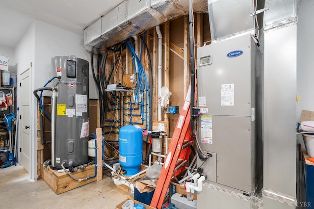 929 Poor House Farm Rd, Amherst, VA 24521 - utility room featuring water heater and heating unit
