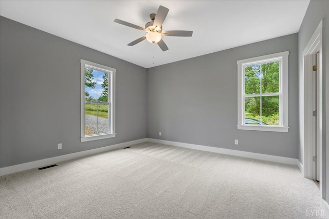 8638 Hat Creek Rd, Brookneal, VA 24528 - carpeted spare room with baseboards and ceiling fan