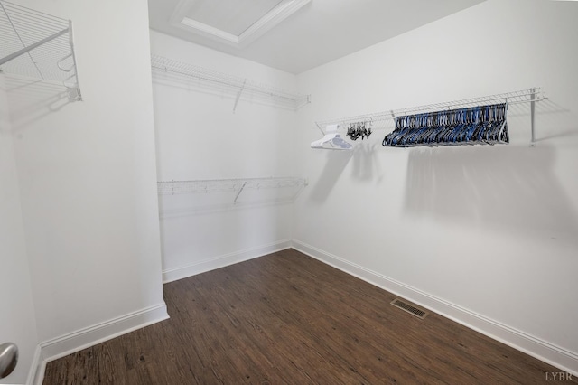 321 Meridian St, Lynchburg, VA 24502 - spacious closet with attic access and dark wood-style floors