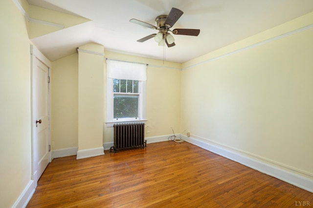 264 N Five Forks Rd, Amherst, VA 24521 - unfurnished room featuring radiator, wood finished floors, ceiling fan, and baseboards