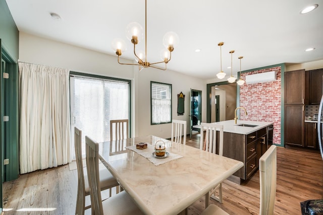 722 Polk St, Lynchburg, VA 24504 - dining room featuring wood finished floors, a chandelier, and recessed lighting
