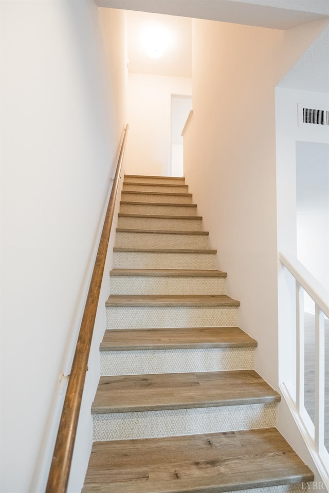 3501 Fort Ave Unit 27, Lynchburg, VA 24501 - stairs featuring wood finished floors
