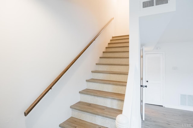 3501 Fort Ave Unit 27, Lynchburg, VA 24501 - stairway with wood finished floors