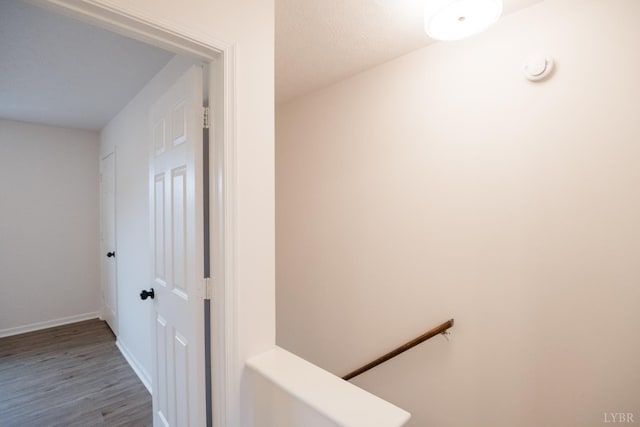 3501 Fort Ave Unit 27, Lynchburg, VA 24501 - corridor featuring wood finished floors, baseboards, and an upstairs landing
