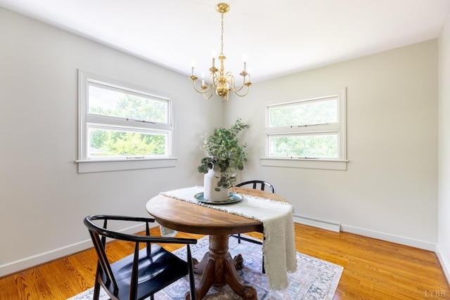 1261 Krise Cir, Lynchburg, VA 24503 - dining room with a chandelier, baseboard heating, plenty of natural light, and baseboards