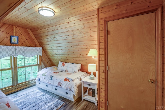 1146 Audubon Dr, Lynchburg, VA 24503 - bedroom featuring wooden walls, wood finished floors, and wooden ceiling