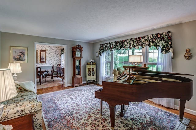 1146 Audubon Dr, Lynchburg, VA 24503 - sitting room featuring a textured ceiling, wood finished floors, and baseboards