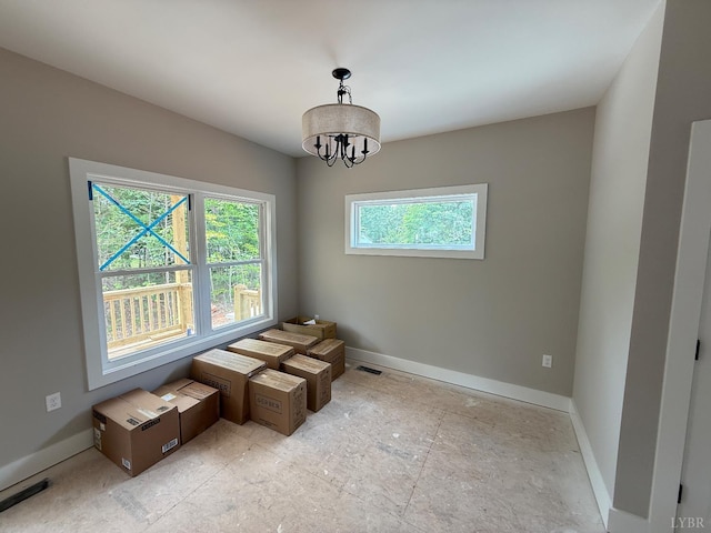 17 Kershaw Dr, Rustburg, VA 24588 - spare room with healthy amount of natural light and a chandelier