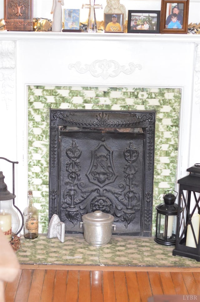 901 Bedford Ave, Altavista, VA 24517 - detailed view of wood finished floors and a fireplace