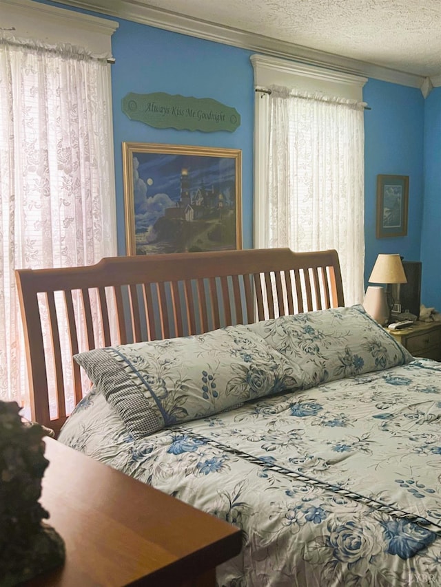 901 Bedford Ave, Altavista, VA 24517 - bedroom featuring crown molding and a textured ceiling