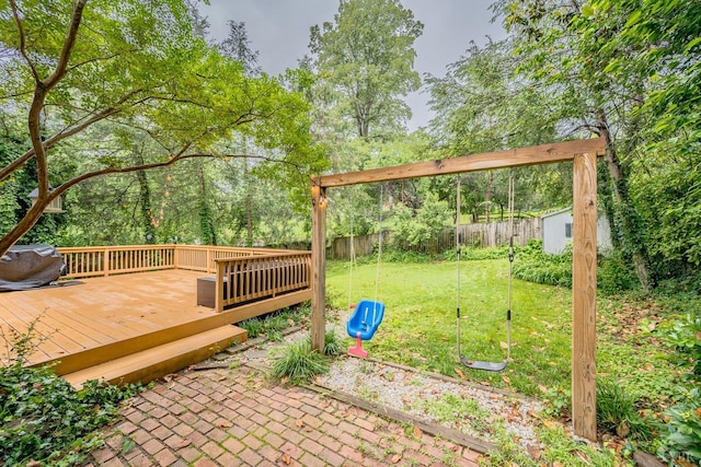 213 Kensington Ave, Lynchburg, VA 24503 - view of yard featuring a wooden deck and a patio area