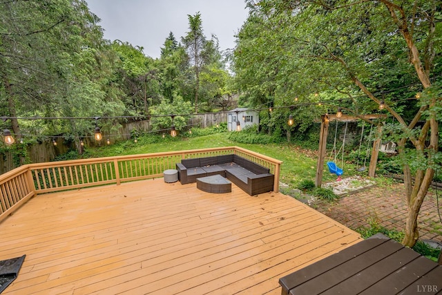 213 Kensington Ave, Lynchburg, VA 24503 - deck featuring outdoor lounge area and a fenced backyard