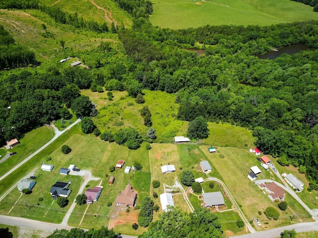 200 Jasper Wood Rd, Hurt, VA 24563 - aerial view of property and surrounding area with a heavily wooded area