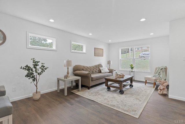 1040 Coronado Ln, Lynchburg, VA 24502 - living room featuring recessed lighting, wood finished floors, and baseboards