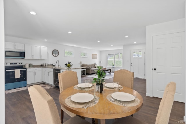 1040 Coronado Ln, Lynchburg, VA 24502 - dining room featuring dark wood-style floors and recessed lighting
