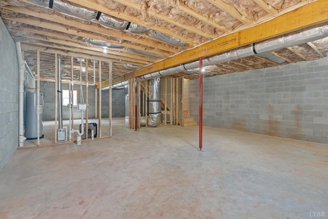 1040 Coronado Ln, Lynchburg, VA 24502 - unfinished basement with gas water heater and concrete block wall