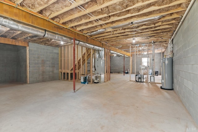 1040 Coronado Ln, Lynchburg, VA 24502 - unfinished below grade area featuring water heater, stairway, and heating unit