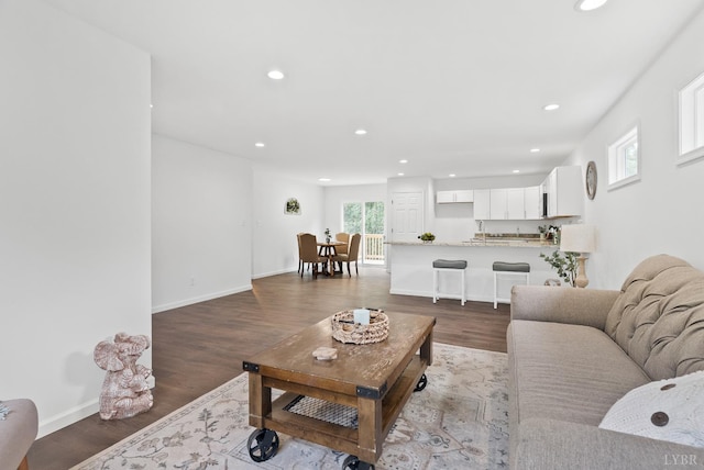 1040 Coronado Ln, Lynchburg, VA 24502 - living room featuring wood finished floors, recessed lighting, and baseboards