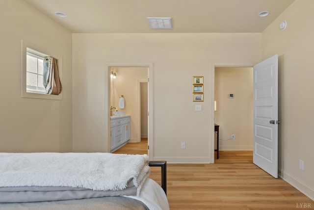 1268 Stoney Ridge Blvd, Forest, VA 24551 - bedroom featuring light wood-style floors, baseboards, ensuite bathroom, and recessed lighting