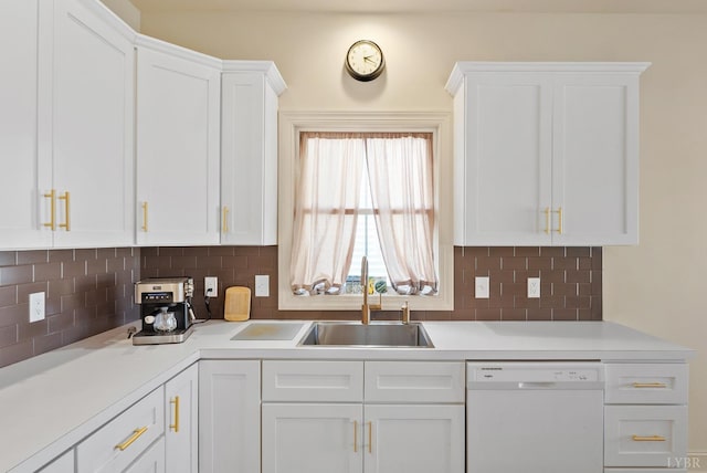1268 Stoney Ridge Blvd, Forest, VA 24551 - kitchen with dishwasher, a sink, white cabinets, and light countertops