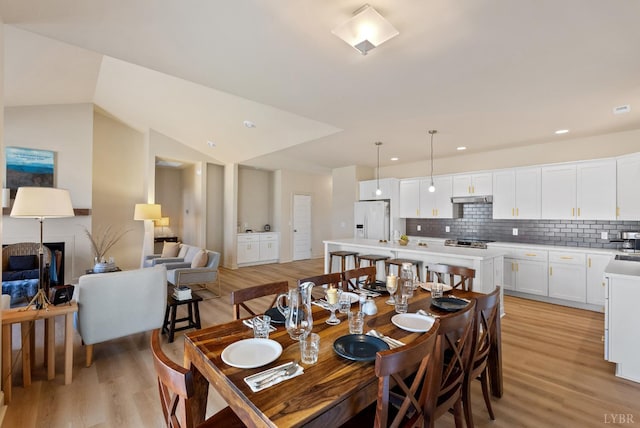 1268 Stoney Ridge Blvd, Forest, VA 24551 - dining area with light wood-style floors, recessed lighting, and lofted ceiling