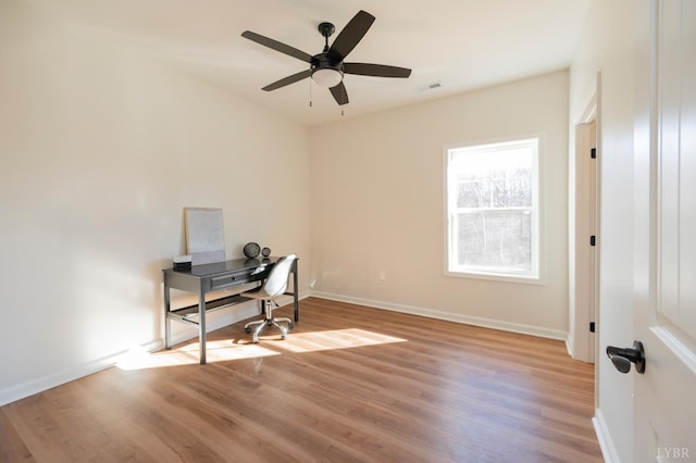 128 Brenleigh Ct Unit 105, Lynchburg, VA 24501 - office featuring wood finished floors, baseboards, and a ceiling fan