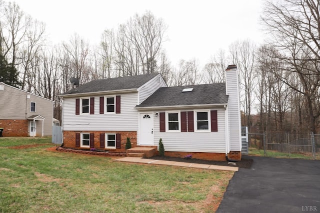 2824 Hawkins Mill Rd, Lynchburg, VA 24503 - tri-level home with a chimney, driveway, and roof with shingles