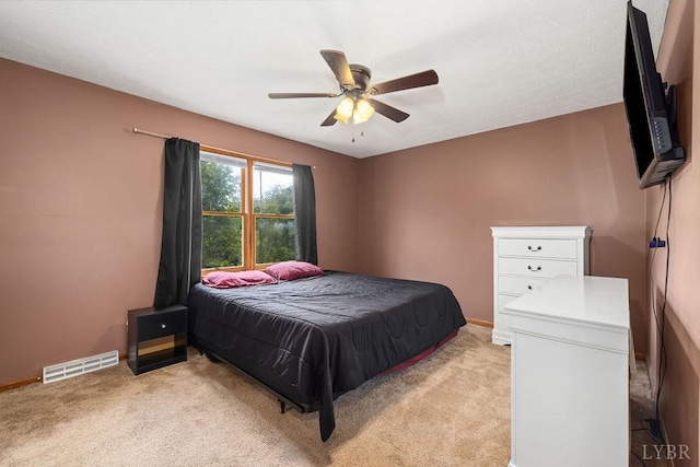 115 Mattiponi Dr, Madison Heights, VA 24572 - bedroom with light carpet, baseboards, and a ceiling fan