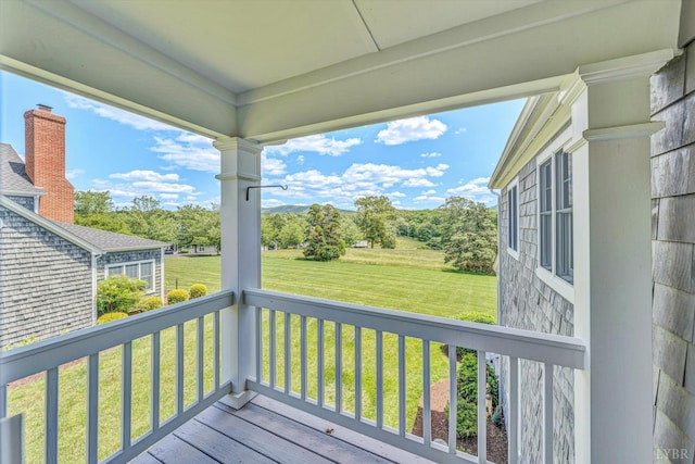 145 Golfers Crossing Dr, Penhook, VA 24137 - porch featuring a lawn and view of wooded area