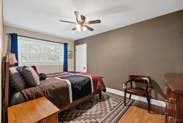 147 Maple Dr, Madison Heights, VA 24572 - bedroom featuring light wood-style floors, baseboards, and ceiling fan