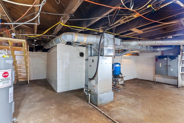 10662 Lee Jackson Hwy, Big Island, VA 24526 - unfinished below grade area with electric water heater, a water pressure tank, and heating unit