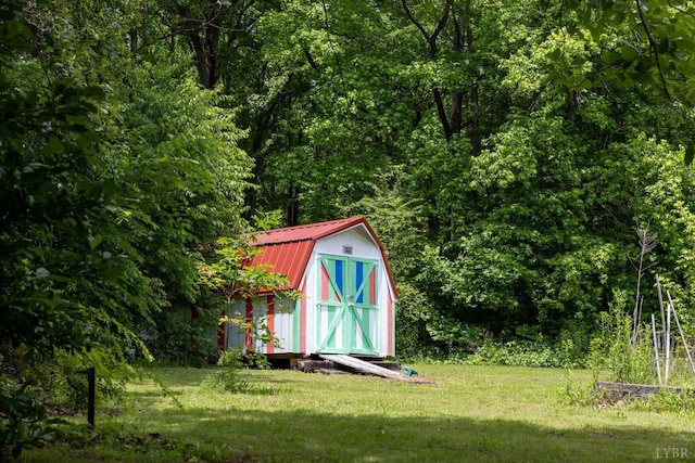 20586 Kings Hwy, Randolph, VA 23962 - view of shed featuring a wooded view
