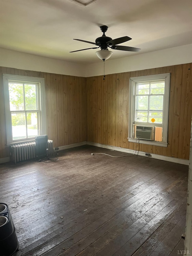 1115 Jackson St, Lynchburg, VA 24504 - empty room with wood-type flooring, cooling unit, plenty of natural light, and a ceiling fan