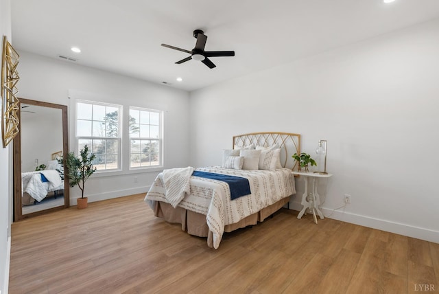179 Meadow Brook Cir, Danville, VA 24541 - bedroom with light wood-type flooring, recessed lighting, and a ceiling fan