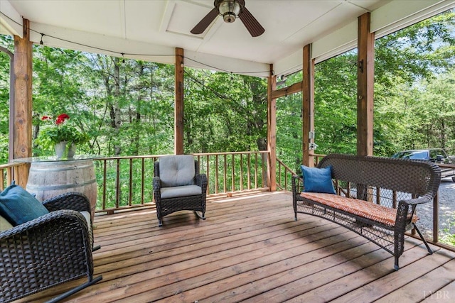 261 Carrington Ln, Roseland, VA 22967 - wooden deck with a ceiling fan