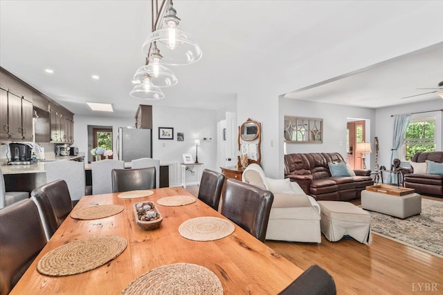 261 Carrington Ln, Roseland, VA 22967 - dining room featuring light wood-style flooring and a ceiling fan