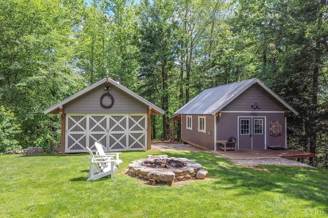 261 Carrington Ln, Roseland, VA 22967 - view of outbuilding featuring a fire pit