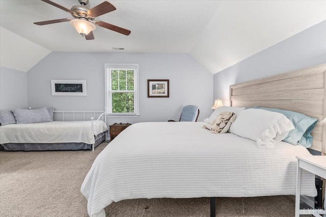 261 Carrington Ln, Roseland, VA 22967 - carpeted bedroom with vaulted ceiling and a ceiling fan